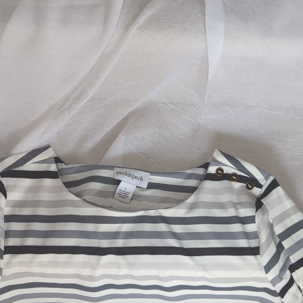 Peck & Peck White and Gray Long Sleeve Tee an Grey WHBM pants - Picture 10 of 10